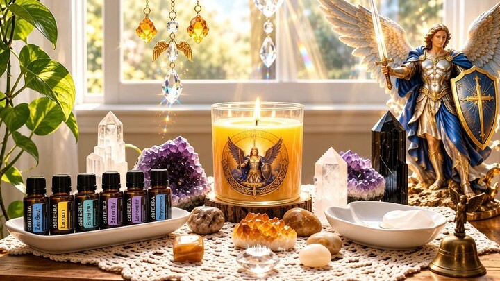 Sessão de Reiki: Música Relaxante com Chamas e Cristais para Limpeza Energética e Paz Profunda