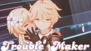 【原神MMD】Trouble Maker 空荧双子ver~