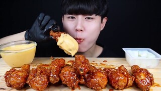 ASMR MUBANG |  팜 탄청  ĂN GÀ RÁN SIÊU NGON HÀN QUỐC VỚI PHÔ MAI NÓNG