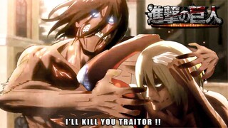 Eren Lost Control After Annie Betrayed All of them | EREN VS FEMALE TITAN FULL FIGHT [EngSub]