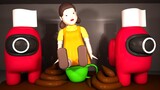 SQUID GAME DOLL A LOT OF POOP - AMONG US - POP IT | 오징어게임 | THE BEST FUNNY 3D ANIMATION 2021