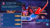 EVENT UPDATE! PRE-ORDER TO GET FREE SKIN | NEW EVENT TRANSFORMERS - NEW EVENT MLBB