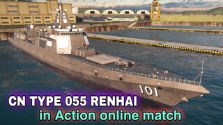 Modern Warships: CN TYPE 055 RENHAI in Action. online match gameplay.