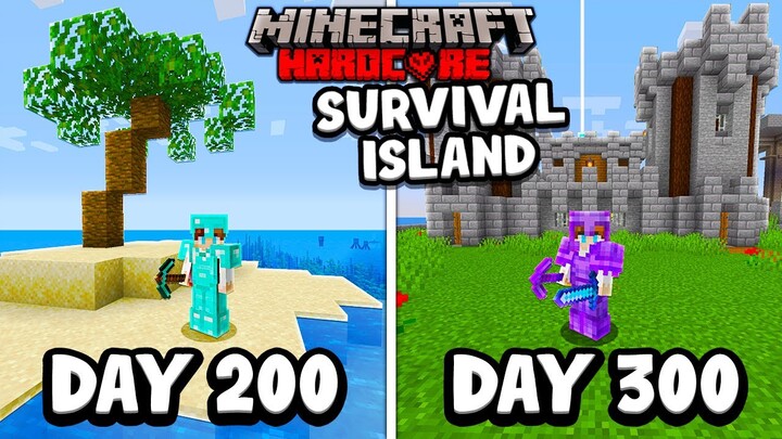 I Survived 300 Days on a SURVIVAL ISLAND in Minecraft Hardcore...