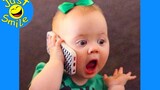 พยายามอย่าหัวเราะ 1001 ปฏิกิริยาโต้ตอบของทารกคุยโทรศัพท์ วิดิโอตลก