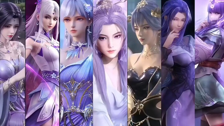 A roundup of purple-themed Chinese animation goddesses—Cai’er is the ultimate, and every one of them