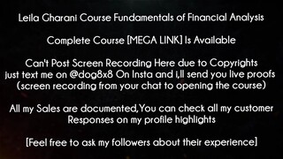Leila Gharani Course Fundamentals of Financial Analysis download