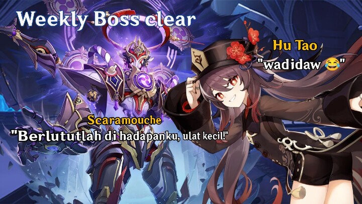 Clear Weekly Boss Scaramouche bareng Pacarku Hu Tao 😍 - Genshin Impact 🔥