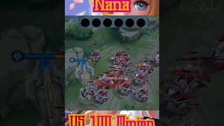 Nana vs 100 Minions No Item Full Buff - MINIONS WAR | Mobile Legends | Strombolo #short