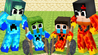 โรงเรียนสัตว์ประหลาด ไฟ Herobrine และ ICE Baby Zombie - Sad Story - Minecraft Animation