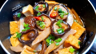 Ăn chay không ngán với NẤM KHO CHAY | NẤM ĐÔNG CÔ KHO ĐẬU HŨ | món chay | vegan recipes