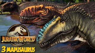 3 Mapusaurus & 3 Giganotosaurus Breakout & Fight - Jurassic World Evolution Mods (4K 60FPS)