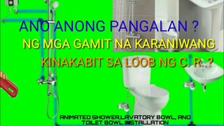 ANO ANONG MGA PANGALAN NG MATERYALIS NA KARANIWAN KINAKABIT SA LOOB NG C. R.