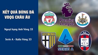 Kết quả bóng đá các giải VĐQG Italia serie A vòng 33, Ngoại hạng Anh vòng 33, Giải Đức, Tây ban nha