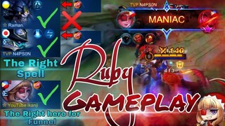 FUNNEL RUBY GAMEPLAY SEASON 19 / IKANJI PLAYS / 17 KILLS NO DEATH / MOBILE LEGEND