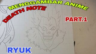 menggambar Ryuk dari anime death note