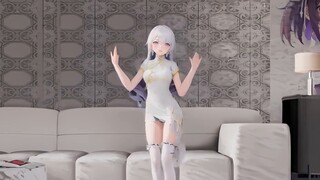 Cheongsam white silk duck shake (AI stable version)
