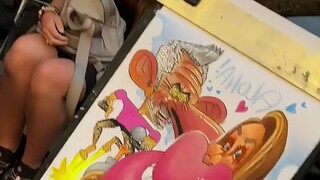 Big lips caricature drawing #shorts #caricature #funny