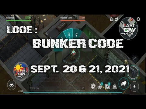 LDOE: CURRENT BUNKER ALFA CODE ( SEPTEMBER 20 & 21,  2021 ) - LAST DAY ON EARTH: SURVIVAL