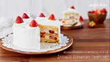 สตรอเบอรี่ชอร์ตเค้ก/ Japanese Strawberry Shortcake/  いちごのショートケーキ
