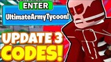 2 NEW OP *UPDATE 3* CODES! In Roblox Ultimate Army Tycoon Update 3 codes