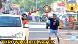 Throwing Ice Water Balloons At People Prank! || MOUZ PRANK