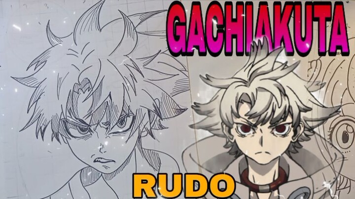 menggambar rudo dari anime gachiakuta