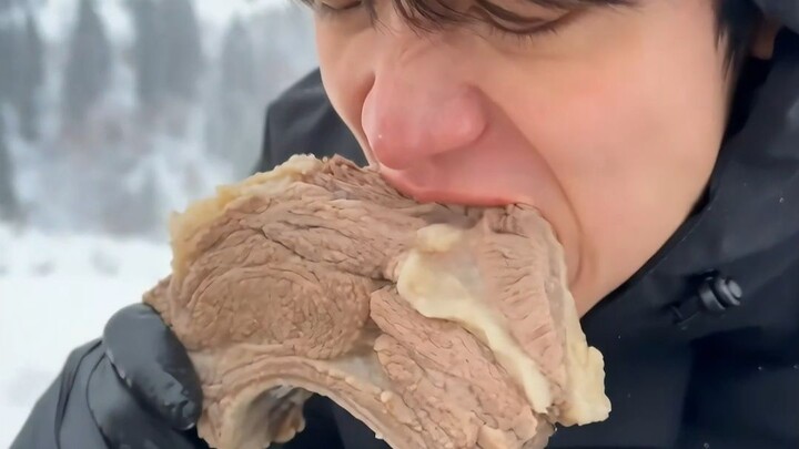 What kind of meat would you eat to survive a day and a night if you were stranded on a snowy mountai