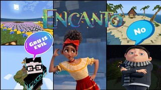 Encanto house in Minecraft Dolores room with evil young Gru
