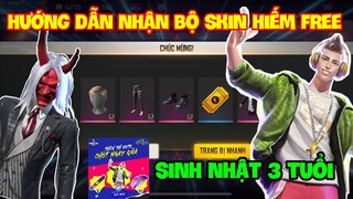 (FREE FIRE) Sinh Nhật 3 Tuổi Garena Tặng Skin Cực Hiếm - Hướng Dẫn Nhận FULL Bộ Phế Thiệt Miễn Phí