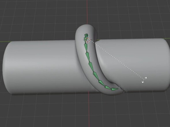 Blender tentacle interactive animation example