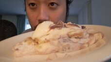 ASMR EATING SOUNDS - NO BAKE STRAWBERRY PIE