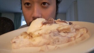 ASMR EATING SOUNDS - NO BAKE STRAWBERRY PIE