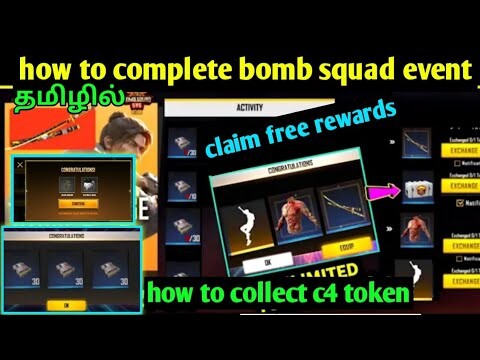 free fire New event tamil/how to complete new bomb squad 5v5 event free fire in Tamil/c4 exchange