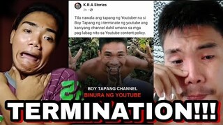 BAKIT NABURA ANG YOUTUBE NI BOY TAPANG (ALAMIN) VLOG #52