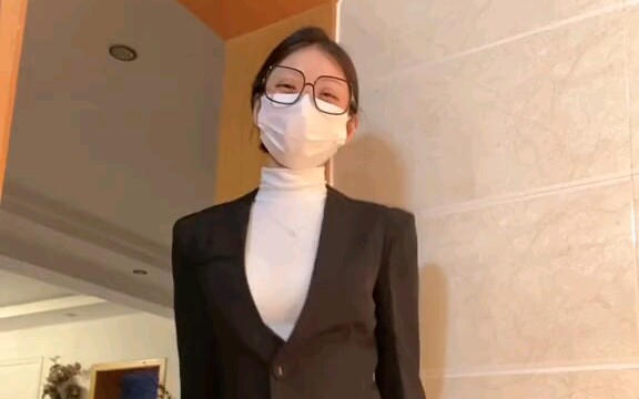 Secretary in black stockings