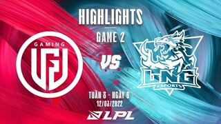 LGD vs LNG | Highlights - Game 2 | Tuần 8 Ngày 6 | LPL Mùa Xuân 2022