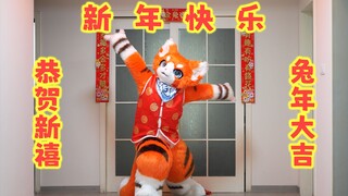【兽装秧歌？】恭贺新禧 兔年大吉！橘猫猫拜大年！