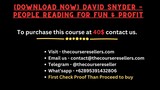 [Download Now] David Snyder – People Reading for Fun & Profit