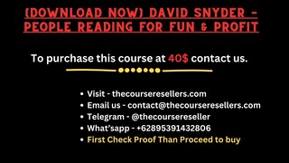 [Download Now] David Snyder – People Reading for Fun & Profit