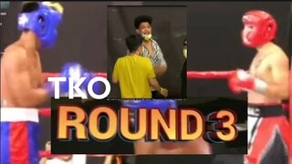 BOY TAPANG VS RUSSEL BRUSKO BROS,3RD ROUND TKO,NAGKATENSYON SA LABAS NG RING