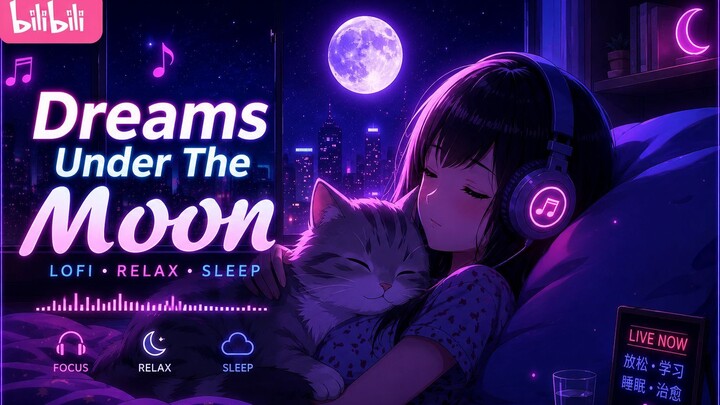 🌙 Sleeping Cat LoFi 💤 | Cozy Instrumental Beats for Sleep & Relaxation ☁️