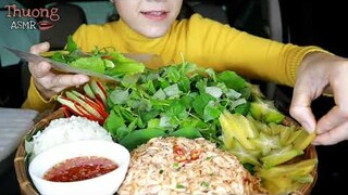 Asmr mukbang Ruốc cuốn bánh tráng☆Bữa ăn đầy đủ dinh dưỡng,Âm thanh ăn|Thuong ASMR