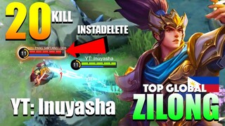 That Aggressive Rotation! 20Kill No Mercy! | Former Top 1 Global Zilong Gameplay By Inuyasha ~ MLBB