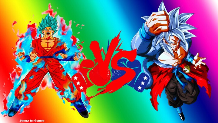 Goku Super saiyan blue plus kaiokenx20 Vs Guko super saiyan 5 Full fight HD | DBZ | Jemz In Game