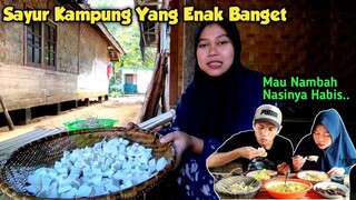 Mantap.. Sayur Talas Sambel Toge Pedas, Dendeng Mujaer, Jengkol Mentah, Masak di Desa