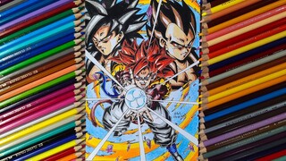 Drawing Gogeta Super Saiyan 4 (SSJ4) from Dragon Ball