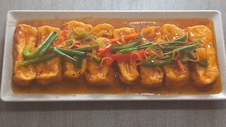 đậu hủ sốt cam.món chay.dản dị thôm ngon.