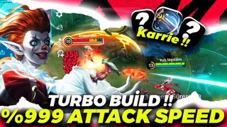TURBO BUİLD %999 ATTACK SPEED (1 SANİYEDE TANK ERİTMEK) KARRIE | Mobile Legends