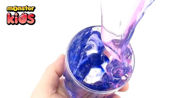 DIY Clear Galaxy Slime 2  Make Space Glitter Putty! MonsterKids